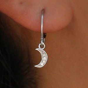 Delicate Moon Stainless Steel Cuff Earrings